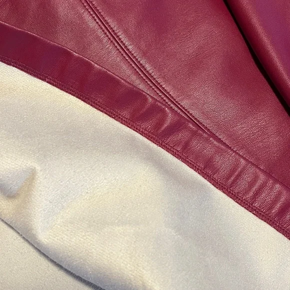 INC International Concepts Berry Burgundy Faux Leather Trumpet A-line Midi Skirt - Picture 9 of 12